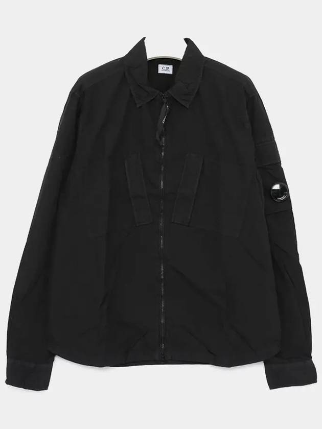 Taylon L Zipped Long Sleeve Shirt Black - CP COMPANY - BALAAN 3