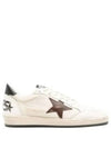 Ball Star Low Top Sneakers Burgundy White Beige - GOLDEN GOOSE - BALAAN 2