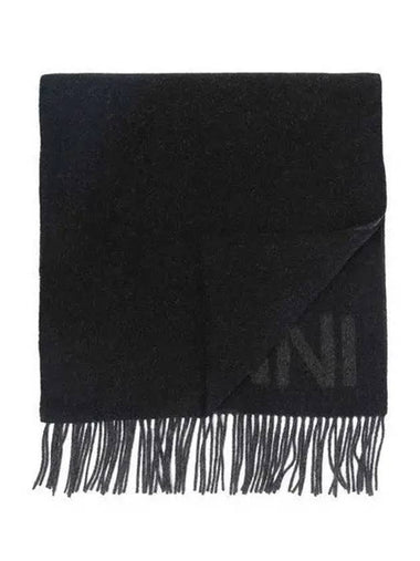 23FW A3905 Logo Fringe Scarf Muffler 1008335 - GANNI - BALAAN 1