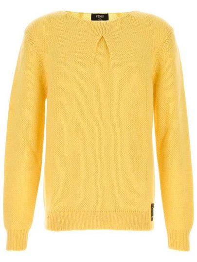 Crew Neck Mohair Knit Top Yellow - FENDI - BALAAN 2