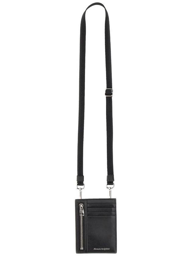 Strap Zipper Card Wallet Black - ALEXANDER MCQUEEN - BALAAN 2