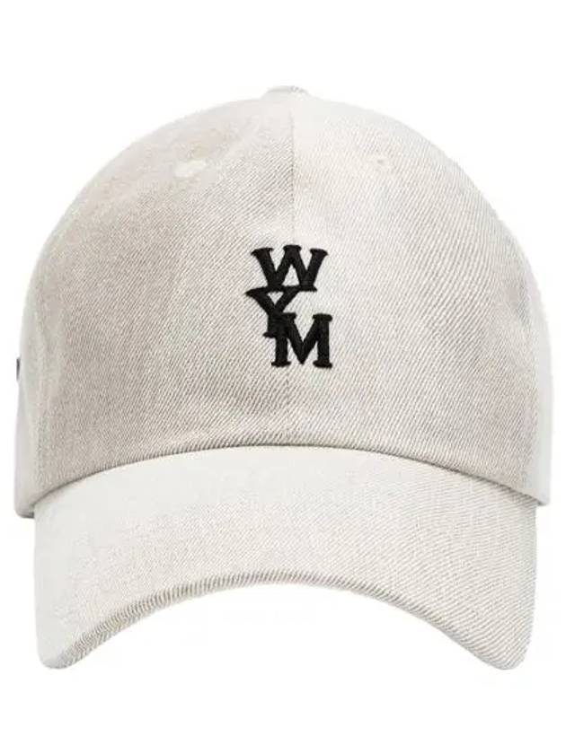 WYM Patch Denim Ball Cap Ivory Hat W233AC51856I - WOOYOUNGMI - BALAAN 1