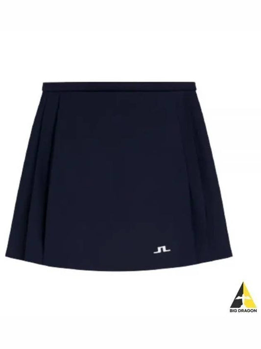 Women's Sierra Pleated Skirt Navy - J.LINDEBERG - BALAAN 2