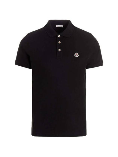 Men's Logo Polo Shirt Black - MONCLER - BALAAN 1