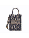 Oblique Embroidery Mini Book Phone Tote Bag Blue - DIOR - BALAAN 1