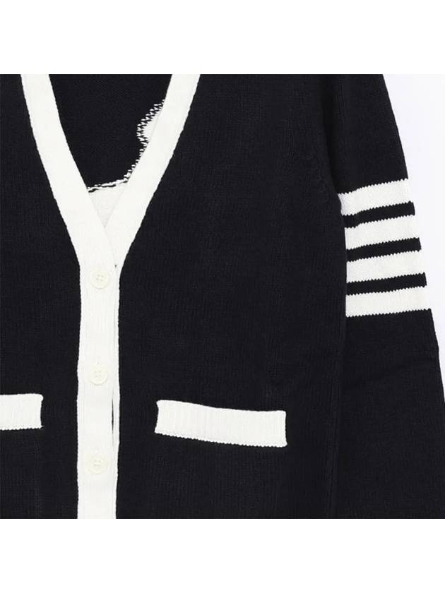 Thome Browne 4 Bar Cardigan Navy - THOM BROWNE - BALAAN 3