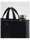 logo brushed leather tote bag black - PRADA - BALAAN 6