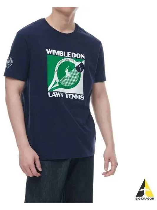 Wimbledon Custom Fit Jersey T Shirt Navy - POLO RALPH LAUREN - BALAAN 1