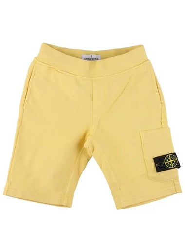 Kids Wappen Training Shorts Yellow - STONE ISLAND - BALAAN 1