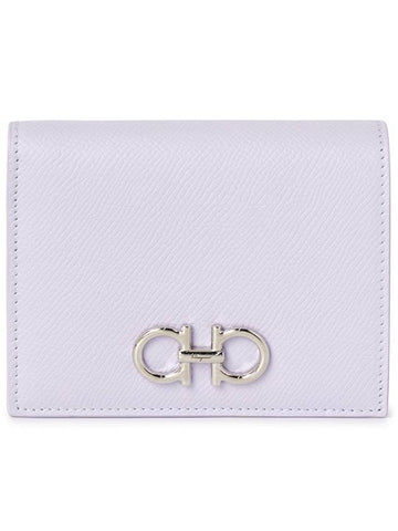 Gancini Compact Half Wallet Lavender - SALVATORE FERRAGAMO - BALAAN 1