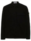 Supima Regular Fit Long Sleeve Shirt Black - STONE ISLAND - BALAAN 2