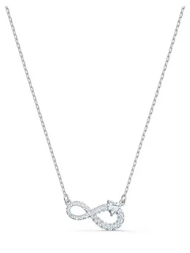 Hyperbola Infinity Crystal Pendant Necklace Silver - SWAROVSKI - BALAAN 2