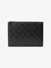 GG Emboss Leather Clutch Bag Black - GUCCI - BALAAN 2