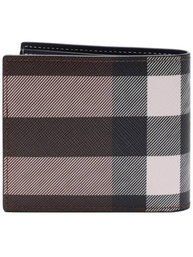 Check Half Wallet Dark Birch Brown - BURBERRY - BALAAN 5