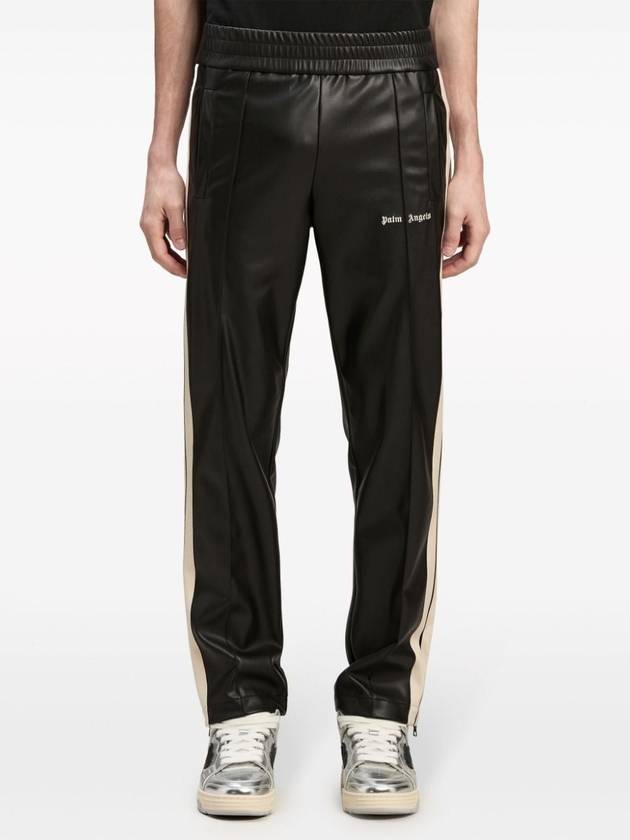 PALM ANGELS LEATHER EFFECT TRACK PANTS - PALM ANGELS - BALAAN 3