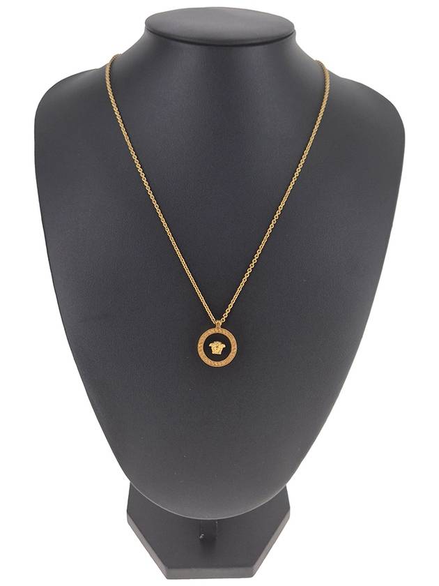 Enamel Medusa Pendant Necklace Black Gold - VERSACE - BALAAN 4