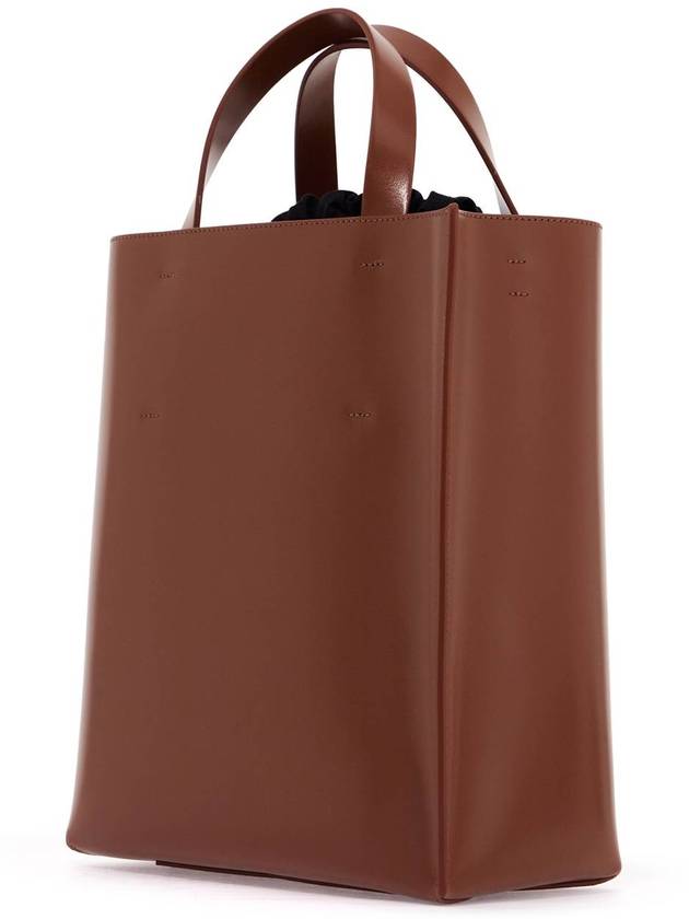 Museo Small Leather Tote Bag Brown - MARNI - BALAAN 3