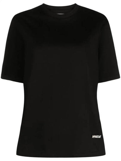 Crew Neck Cotton Short Sleeve T-shirt Black - JIL SANDER - BALAAN 2