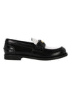 Leather Penny Loafers White Black - MIU MIU - BALAAN 1