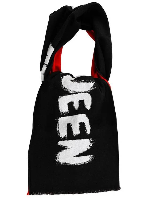 Graffiti Logo Scarf Black - ALEXANDER MCQUEEN - BALAAN 4