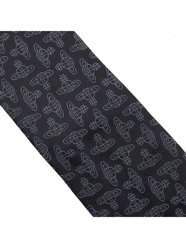 All Over Logo Silk Jacquard Tie Black - VIVIENNE WESTWOOD - BALAAN 8