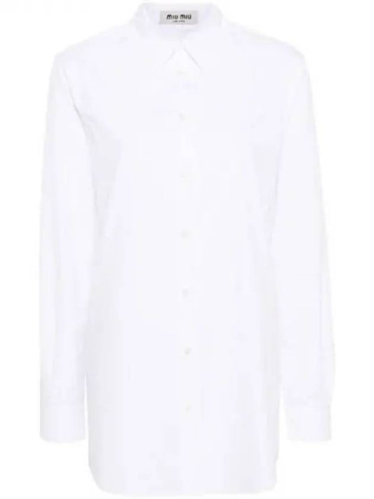 Point collar cotton shirt - MIU MIU - BALAAN 1