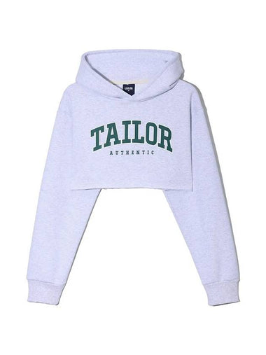 Underboob Hoodie White Melange - TAILOR STUDIO - BALAAN 1