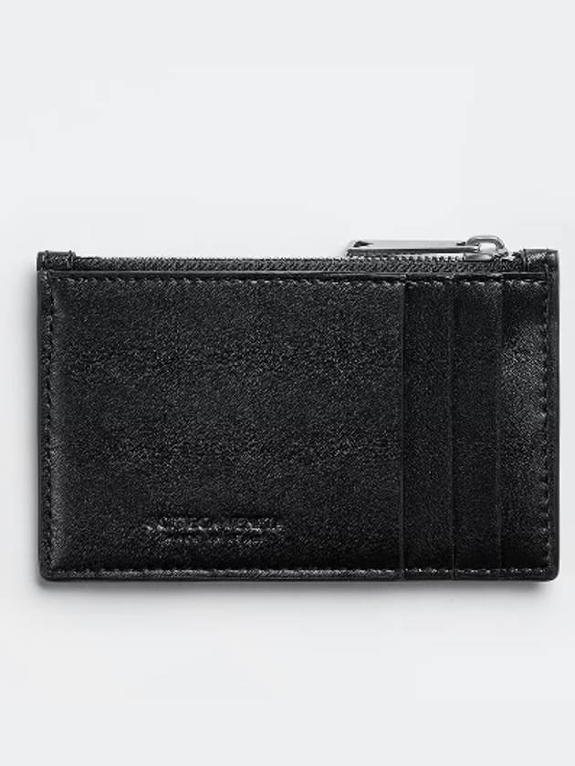 Maxi Intrecciato Zipper Coin Purse Black - BOTTEGA VENETA - BALAAN 3