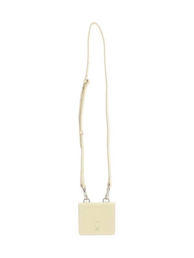 De Coeur Strap Card Wallet Ivory - AMI - BALAAN 1