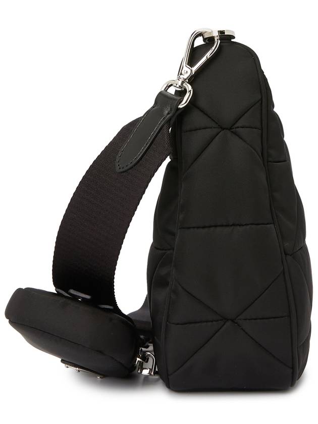 Triangle Logo Re-nylon Paddde Hobo Cross Bag Black - PRADA - BALAAN 4