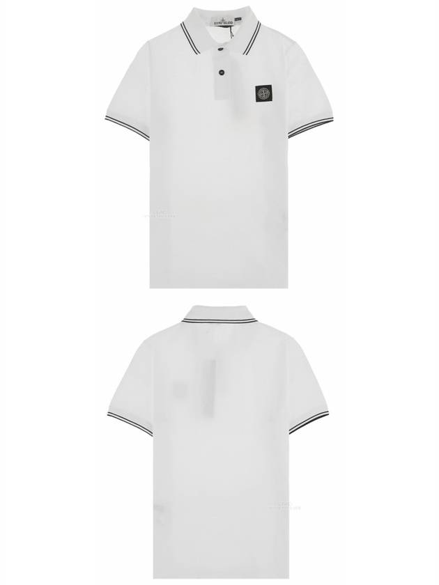 Men's Logo Patch Short Sleeve PK Shirt White - STONE ISLAND - BALAAN.