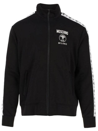 logo zip-up track jacket black - MOSCHINO - BALAAN 1