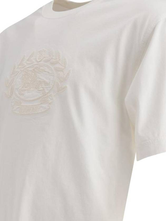 Embroidered Logo Cotton Short Sleeve T-Shirt White - BURBERRY - BALAAN 5