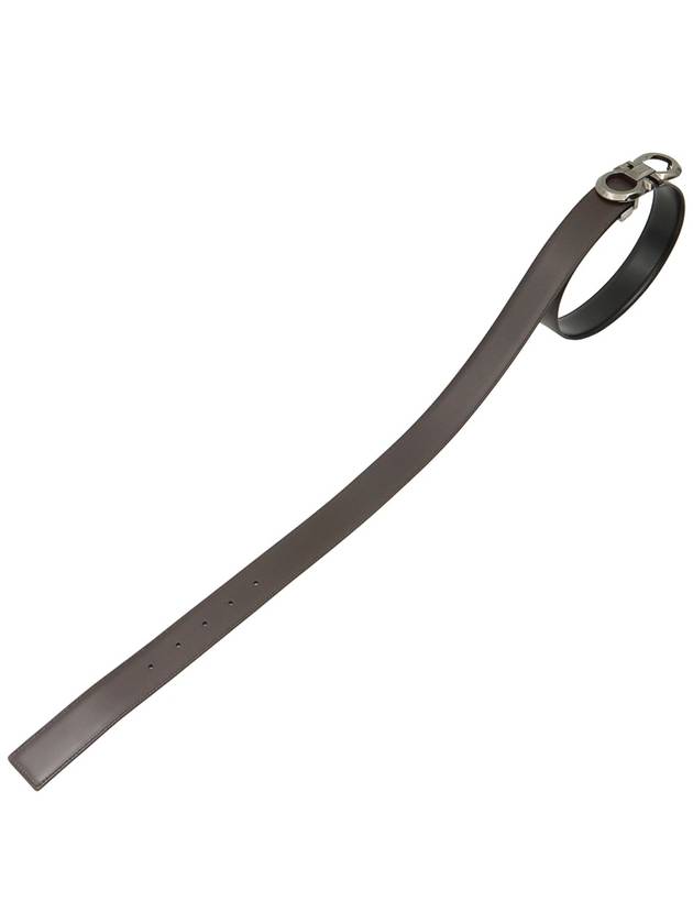 Ferragamo Black Brown Leather Double Gancini Reversible Belt 105 - SALVATORE FERRAGAMO - BALAAN 4