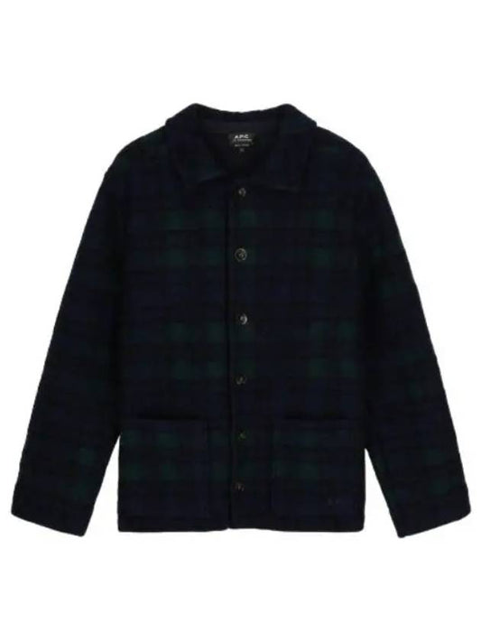 Check Jacket Dark Navy Jumper - A.P.C. - BALAAN 1