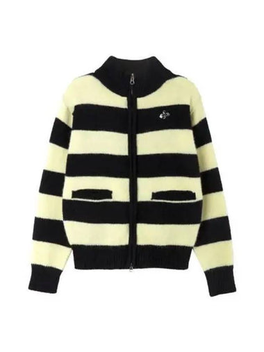 Striped knit zip up jacket butter - HERETIC - BALAAN 1