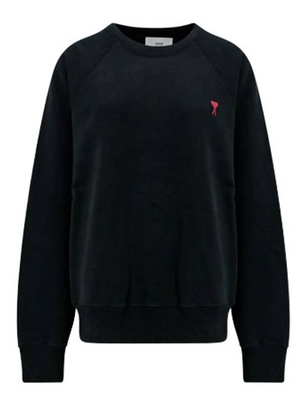 Small Heart Logo Sweatshirt Black - AMI - BALAAN 2