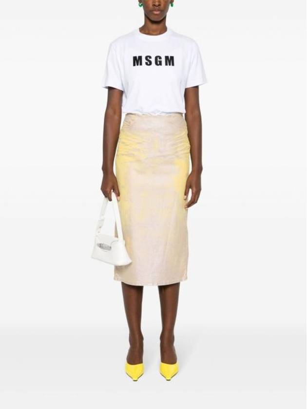 Logo Print Cotton Short Sleeve T-Shirt White - MSGM - BALAAN 6