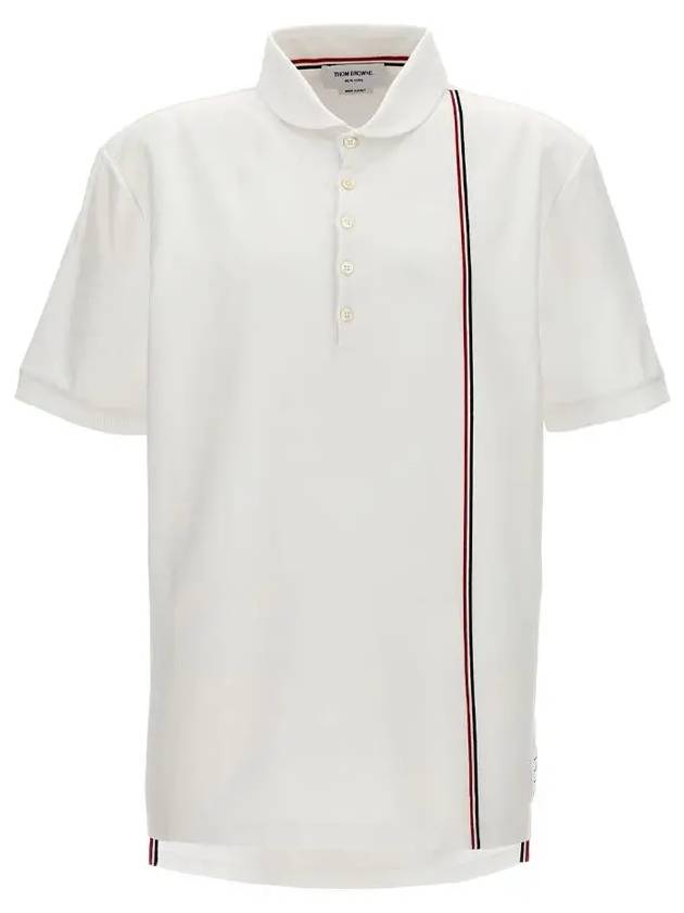 RWB Stripe Polo Shirt White - THOM BROWNE - BALAAN 2