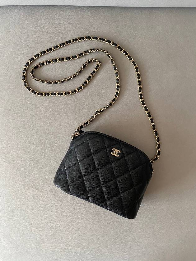 Half Moon Mini Chain Bag Caviar Black Gold AP4000 - CHANEL - BALAAN 10