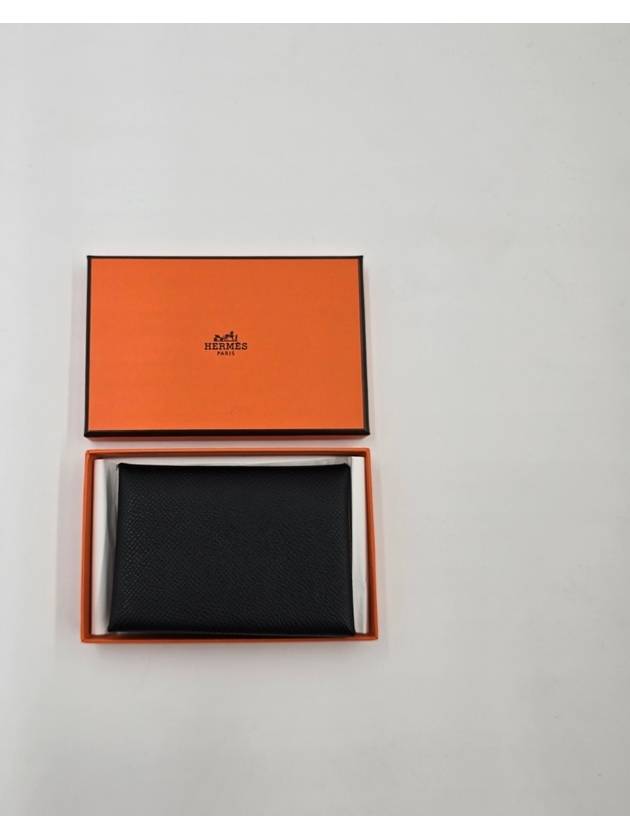 Calvi Duo Compact Card Wallet Noir - HERMES - BALAAN 3