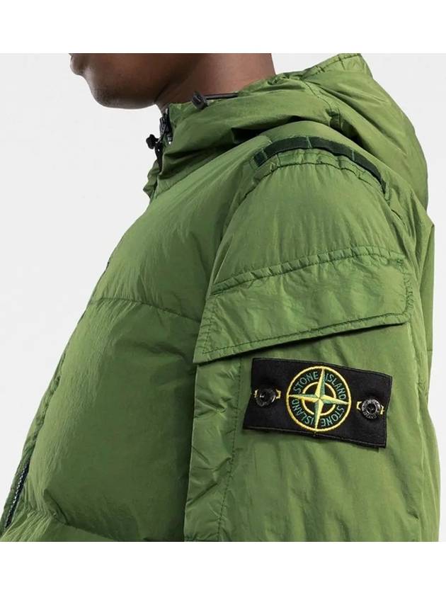 Men's Wappen Patch Crinkle Wraps Padding Khaki - STONE ISLAND - BALAAN 4