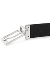 Reversible Checked Leather Belt Charcoal Silver - BURBERRY - BALAAN 6