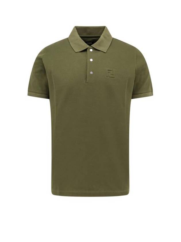 Embossed Logo Polo Shirt Green - FENDI - BALAAN 1