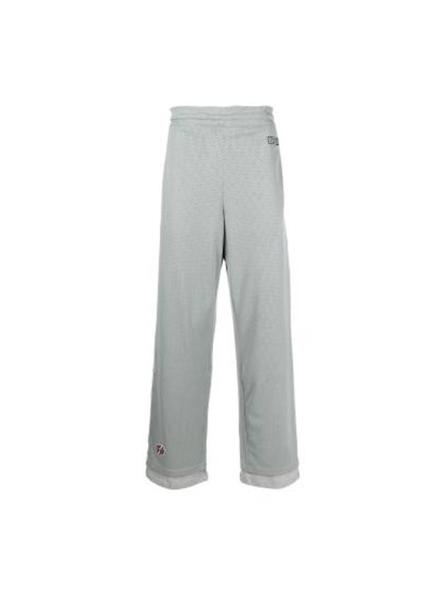 Logo Patch Perforated Track Pants Grey - DIESEL - BALAAN 2