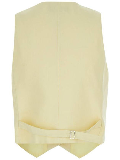 Yellow Vest With Buttons In Linen Blend Woman - ANDAMANE - BALAAN 2