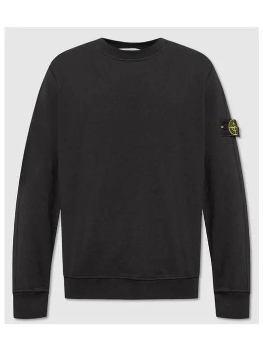 Garment Dyed Malfile Crewneck Sweatshirt Black - STONE ISLAND - BALAAN 2