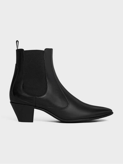 Hector Pointy Toe Shiny Calfskin Chelsea Boots Black - CELINE - BALAAN 2