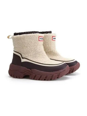 Wanderer Bookle Short Snow Boots Canvas Cream Dark Horizon WFS2226WADCDB - HUNTER - BALAAN 1