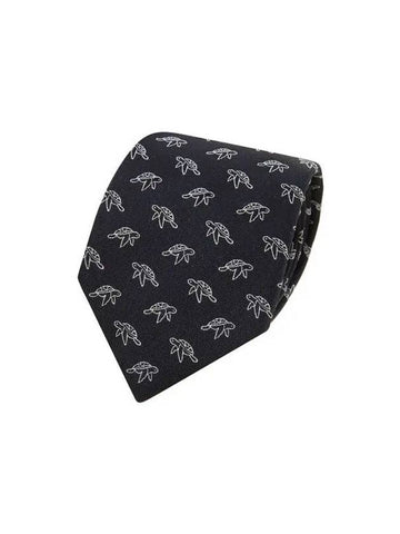 Men s Turtle Pattern Silk Tie Dark Blue - GIORGIO ARMANI - BALAAN 1